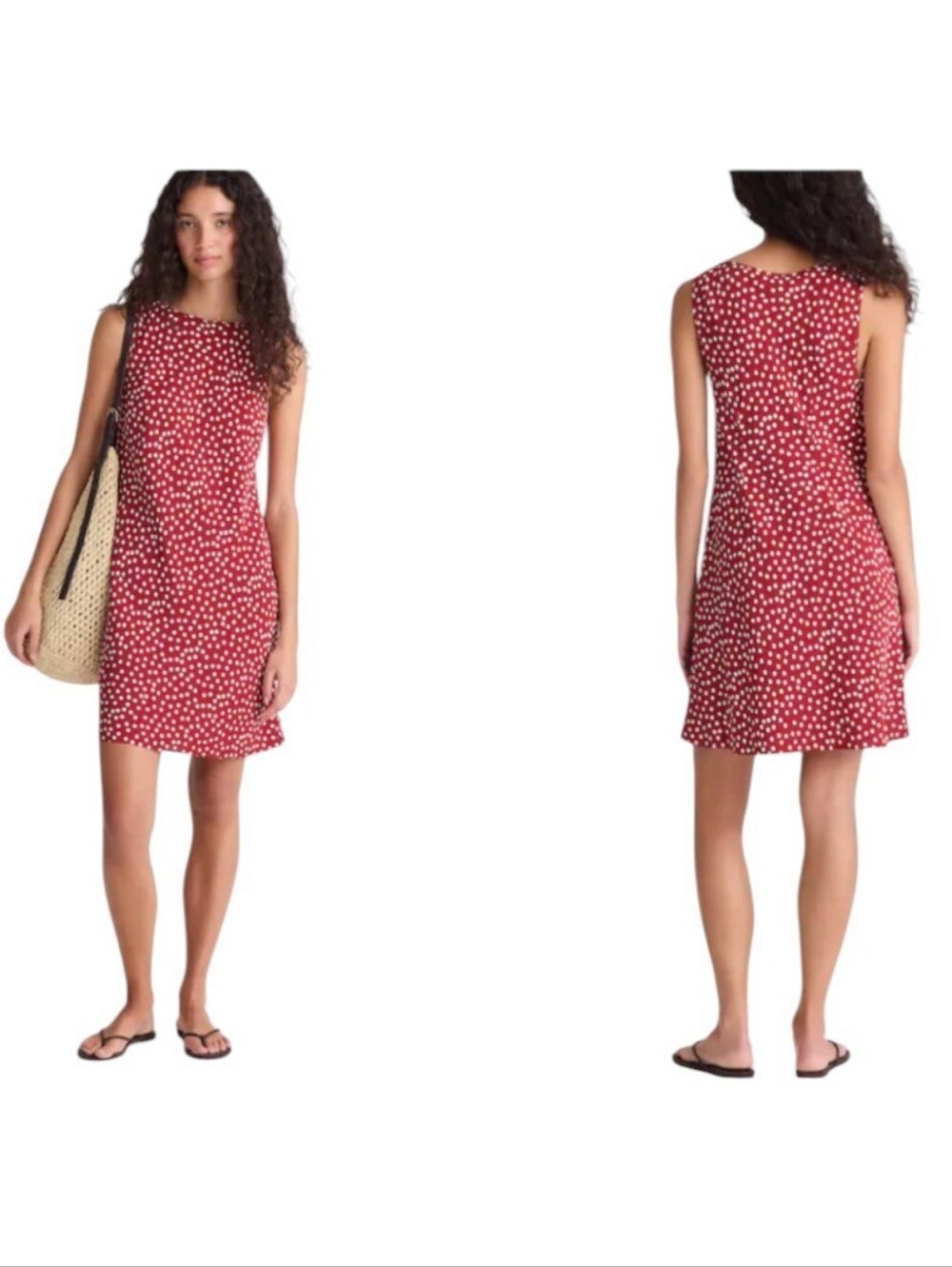 NWT Madewell Boatneck Sleeveless Mini Dress Red Currant Viscose Size 8